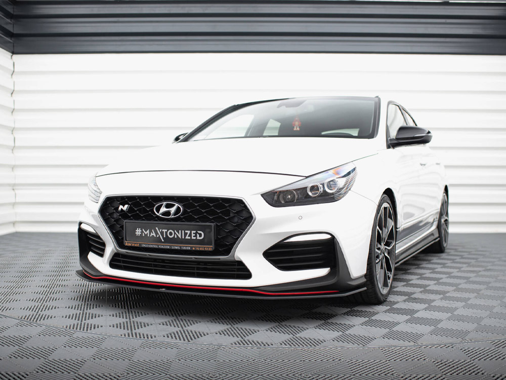 Street PRO Front Splitter Hyundai I30 N Mk3 Hatchback / Fastback - Black-Red - 2 