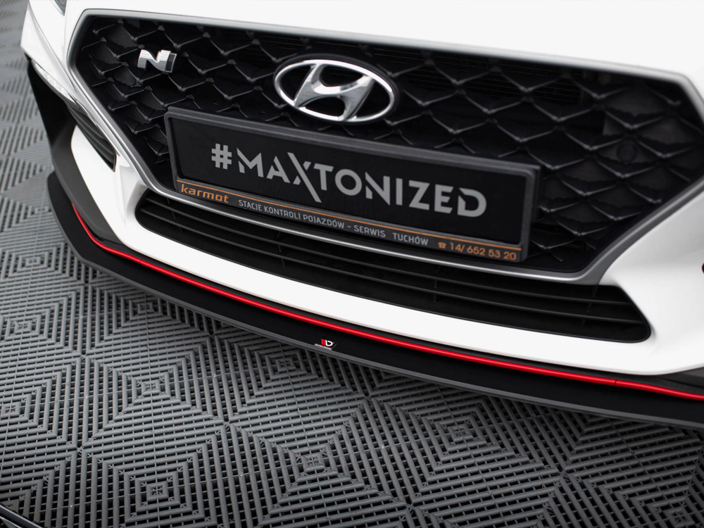 Street PRO Front Splitter Hyundai I30 N Mk3 Hatchback / Fastback - Black-Red - 4 