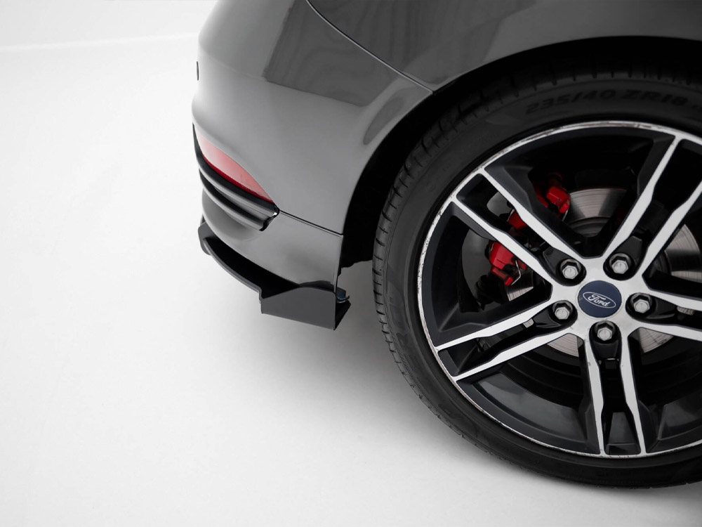 Street PRO Rear Diffuser + Flaps Ford Focus ST Mk3 Facelift - Black-Red - 7 