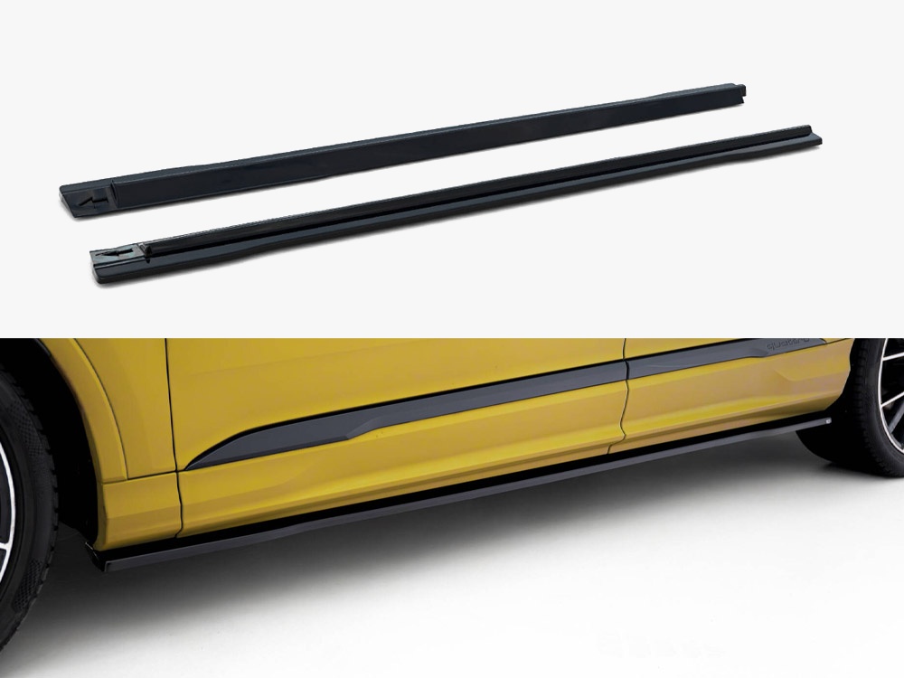 Maxton Design Gloss Black Side Skirt Diffusers For Audi SQ7 / Q7 S Line Mk2 (Pair – Left & Right)