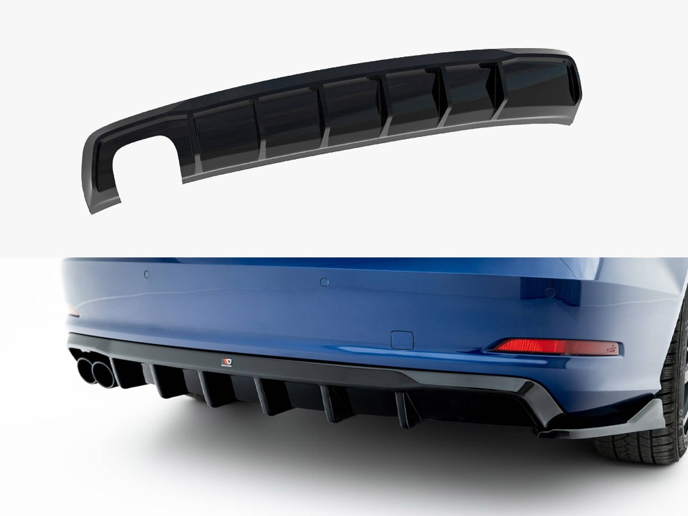Rear Valance Audi A3 Sedan 8V (Version with dual exhaust tips on one side) - 1 