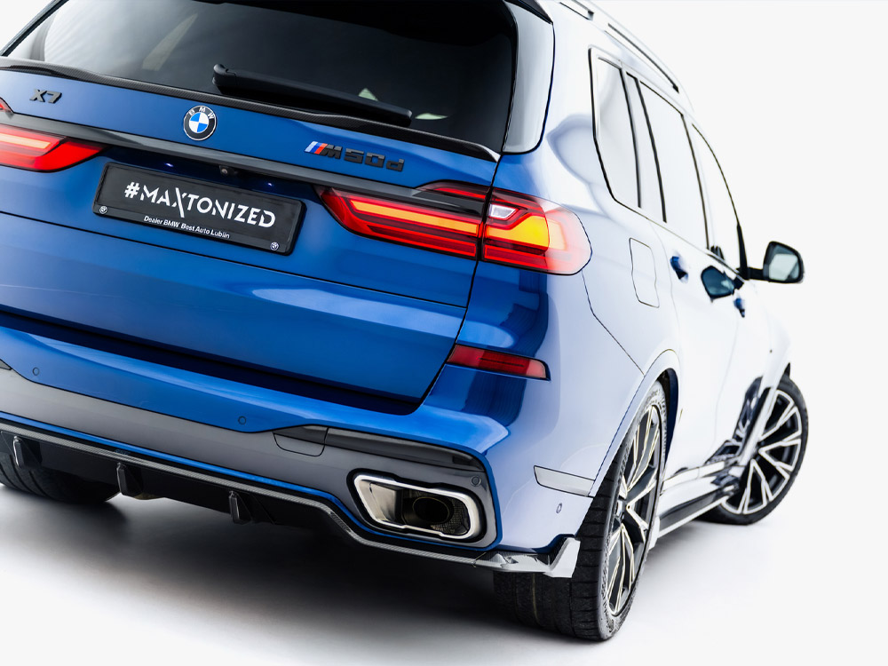 Prepreg Carbon Fiber Rear Diffuser BMW X7 M-Pack G07 / G07 Facelift (version with towbar) - 7 