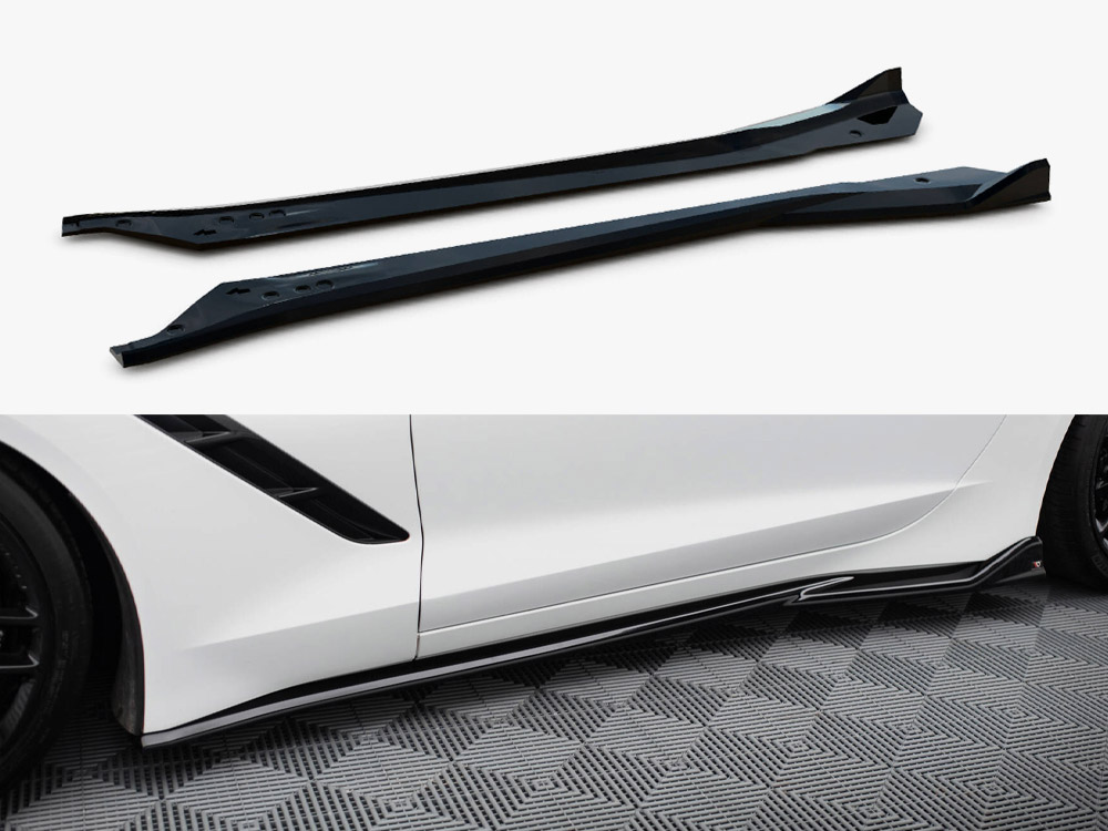Side Skirt Diffusers V.2 Chevrolet Corvette Stingray C7 - 1 