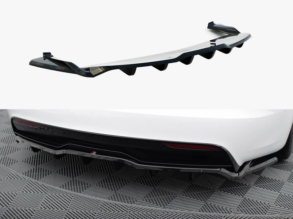 Rear Splitter (Vertical Bars) V.2 Tesla Model S Plaid Mk1 Facelift - 1 