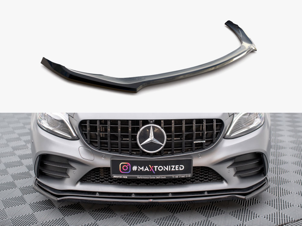 Front Splitter V.1 compatible with Mercedes-AMG C43 Coupe / Sedan / Estate C205 / W205 / S205 Facelift - 1 