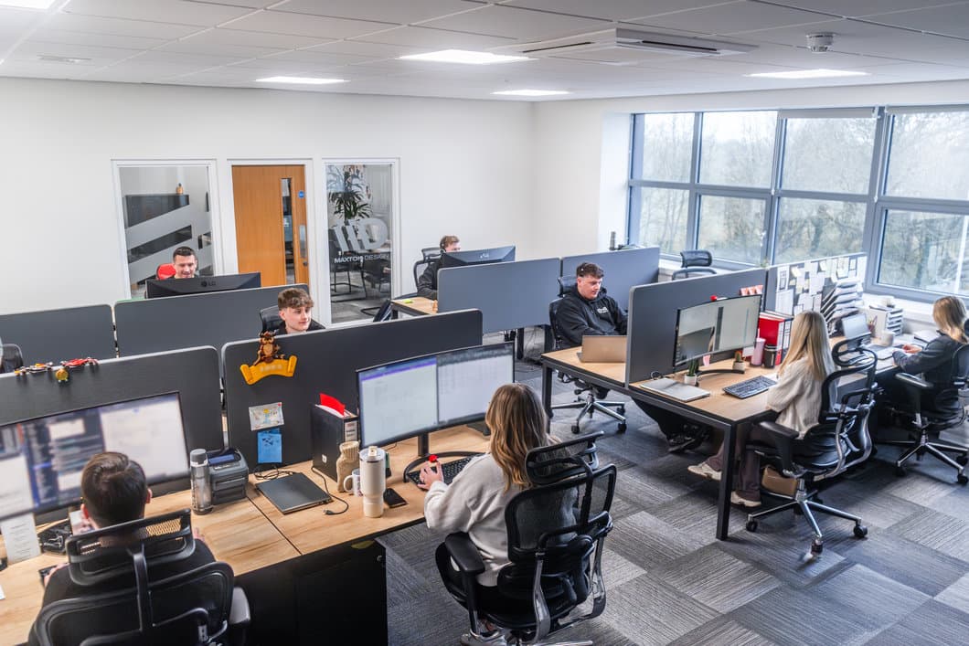 Maxton Design office team working at their desks