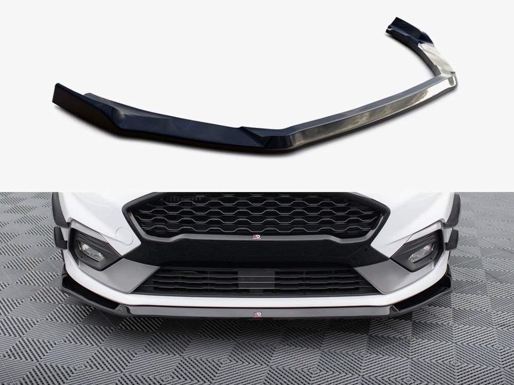 Maxton Design Style Front Diffuser Splitter V2 – Gloss Black ABS For Ford Focus Mk2 RS